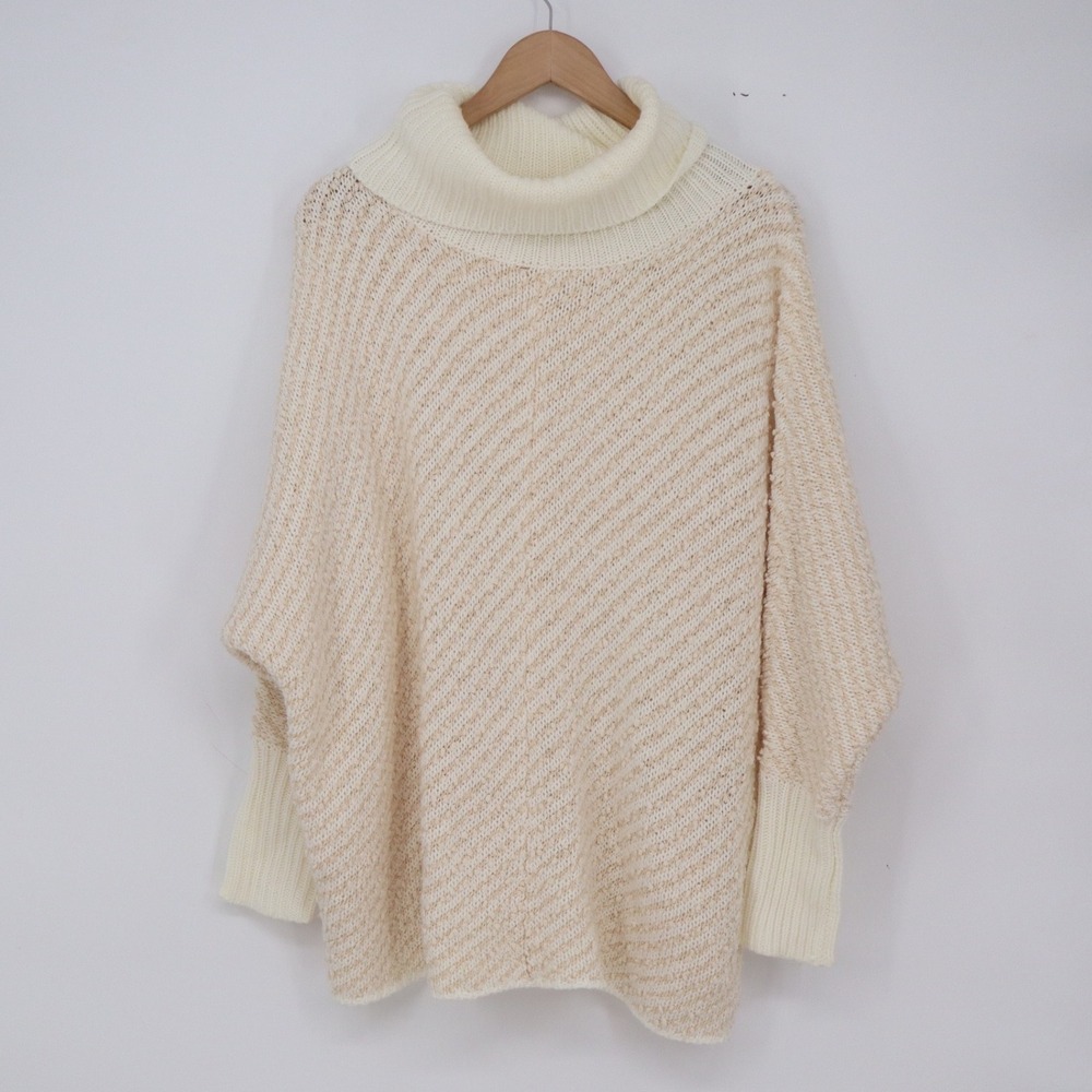 Moon & Madison Sweater Womens S Oversized Cowl Neck Cream Dolman Knit Excellent
